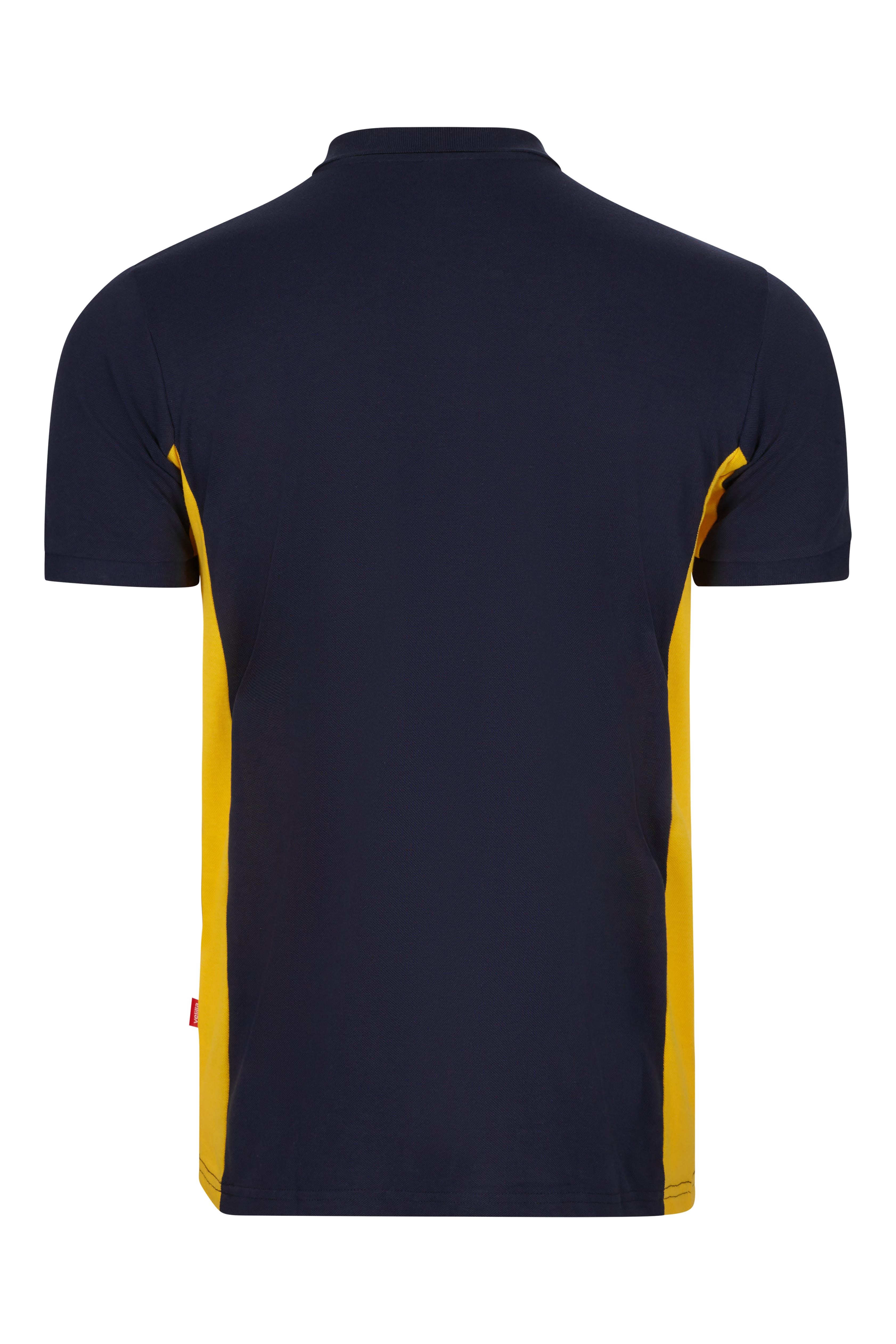 105504.POLO BICOLOR MC AZUL NAVY/AMARILLO XS