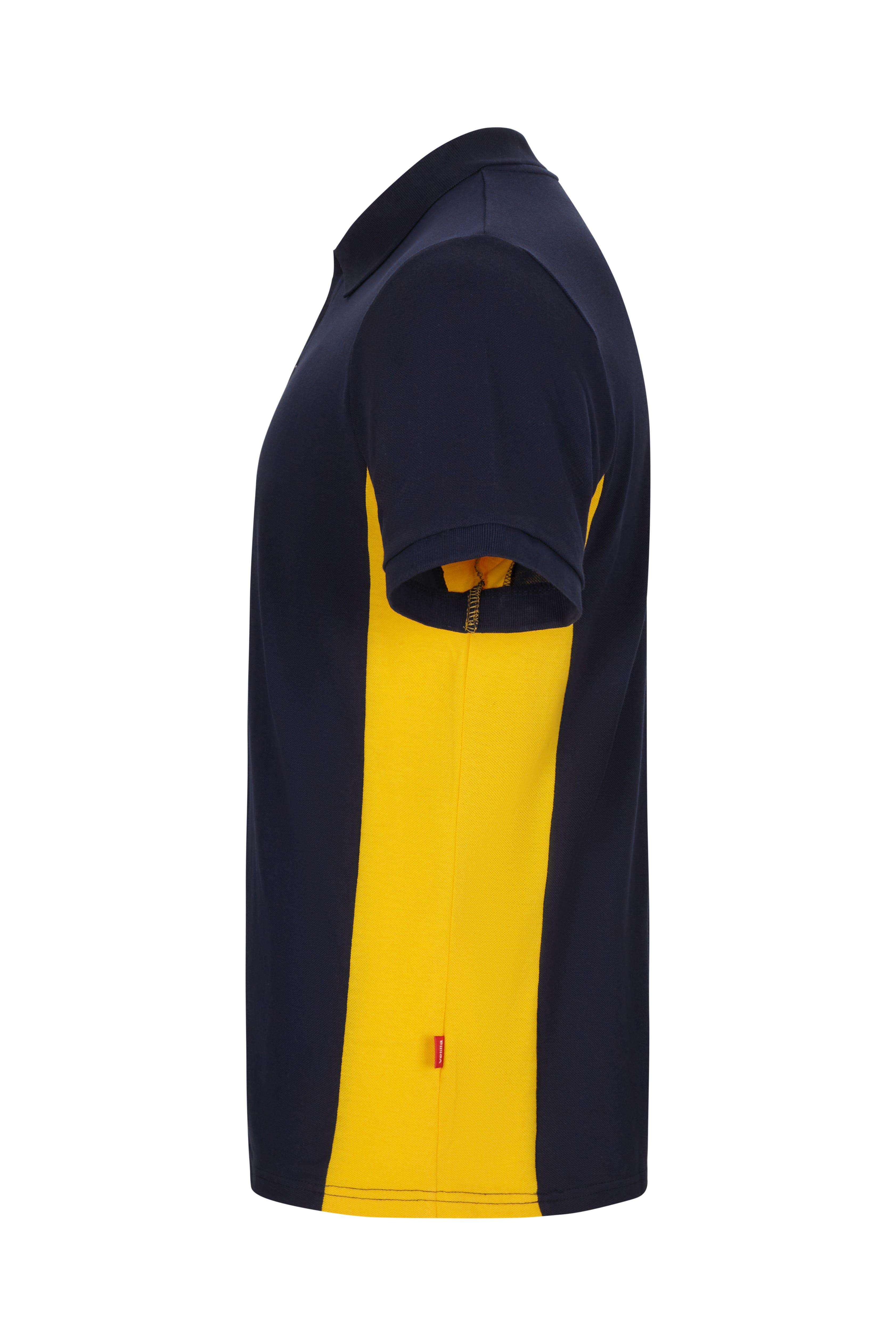 105504.POLO BICOLOR MC AZUL NAVY/AMARILLO XS