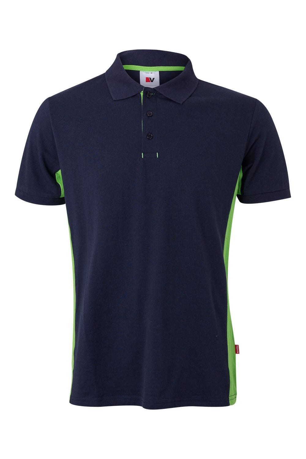 105504.POLO BICOLOR MC AZUL NAVY/VERDE LIMA 2XL