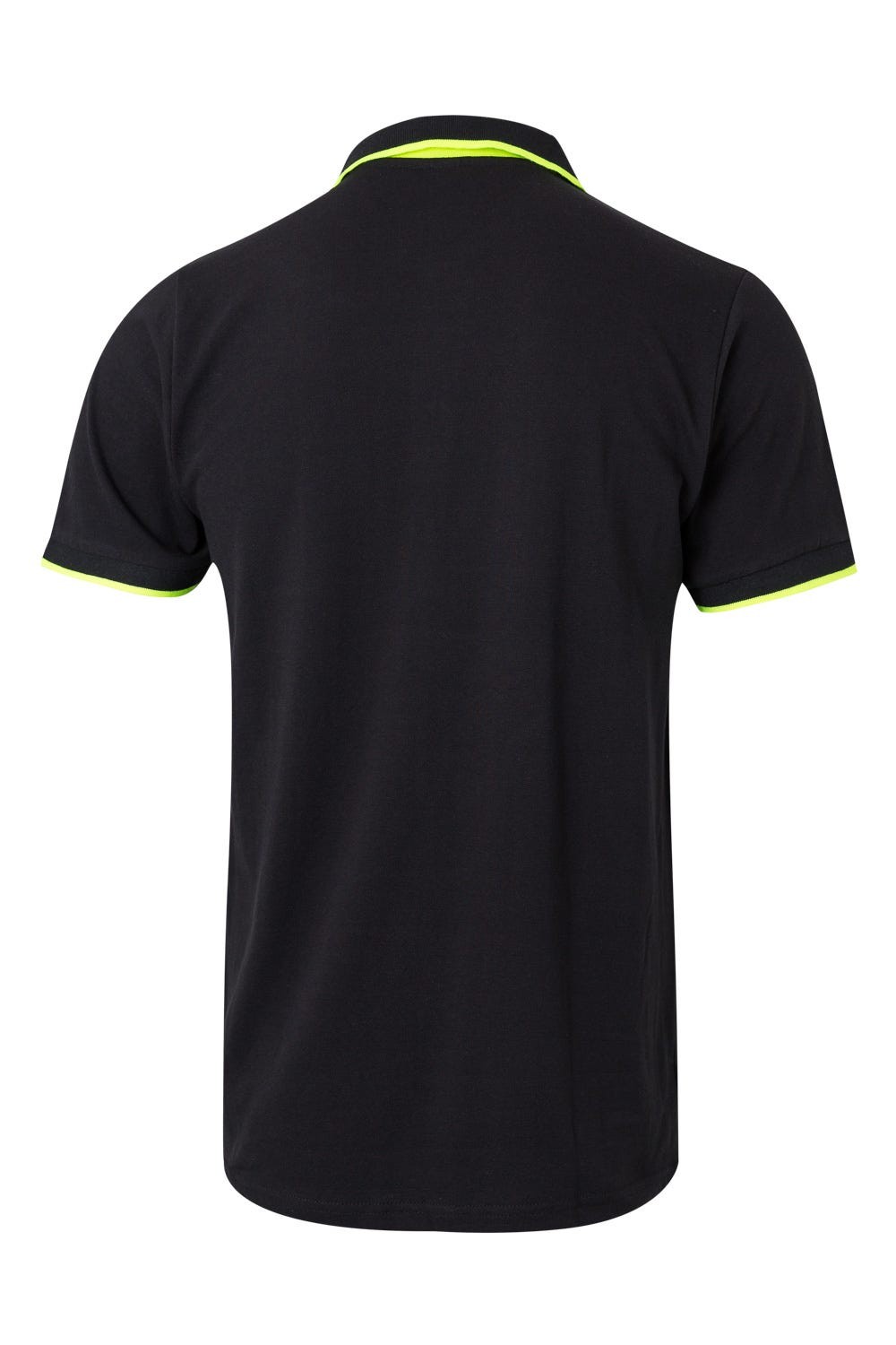 105505.POLO BICOLOR MC NEGRO/AMARILLO FLÚOR 2XL