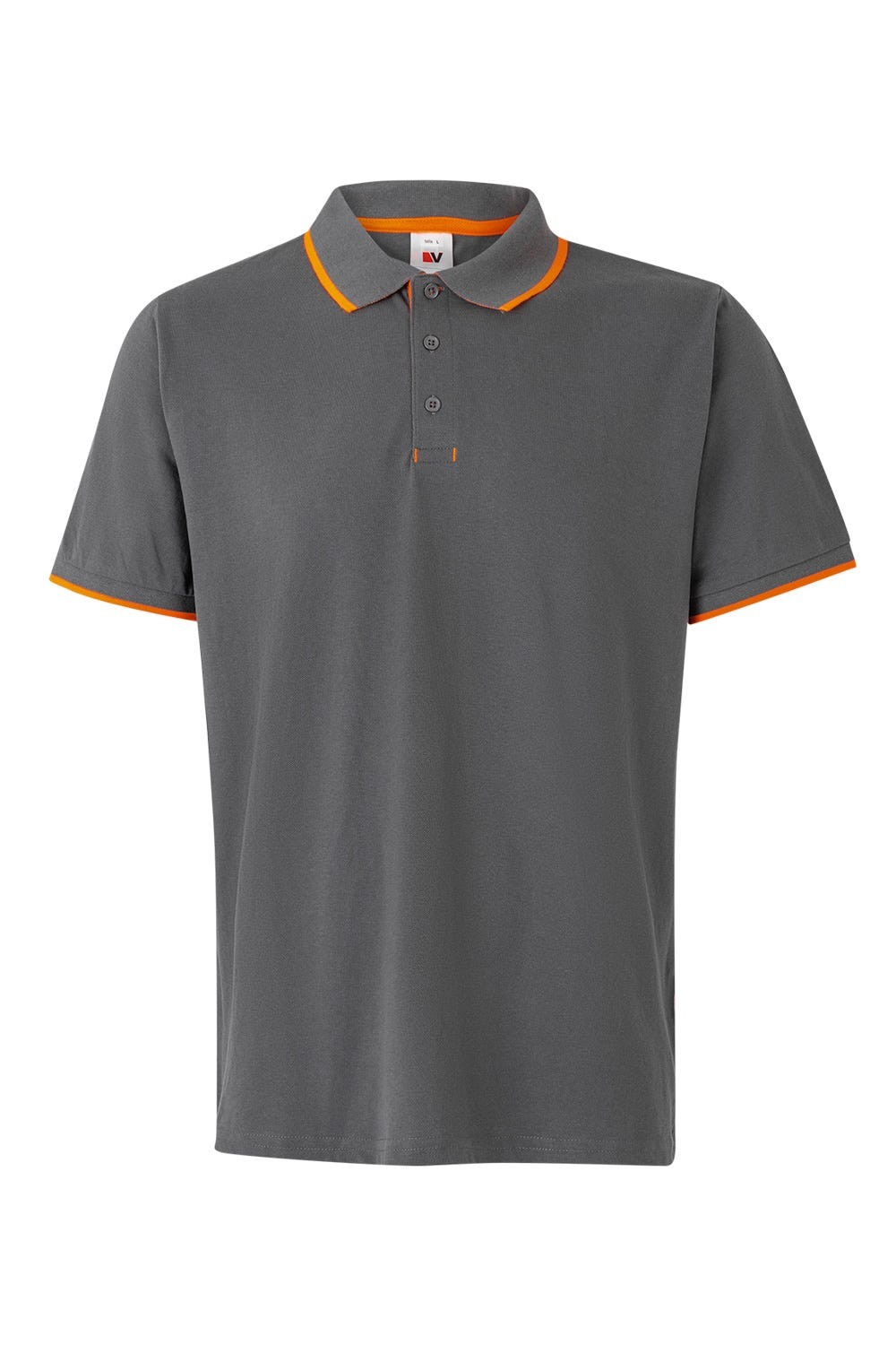 105505.POLO BICOLOR MC GRIS/NARANJA FLÚOR 2XL