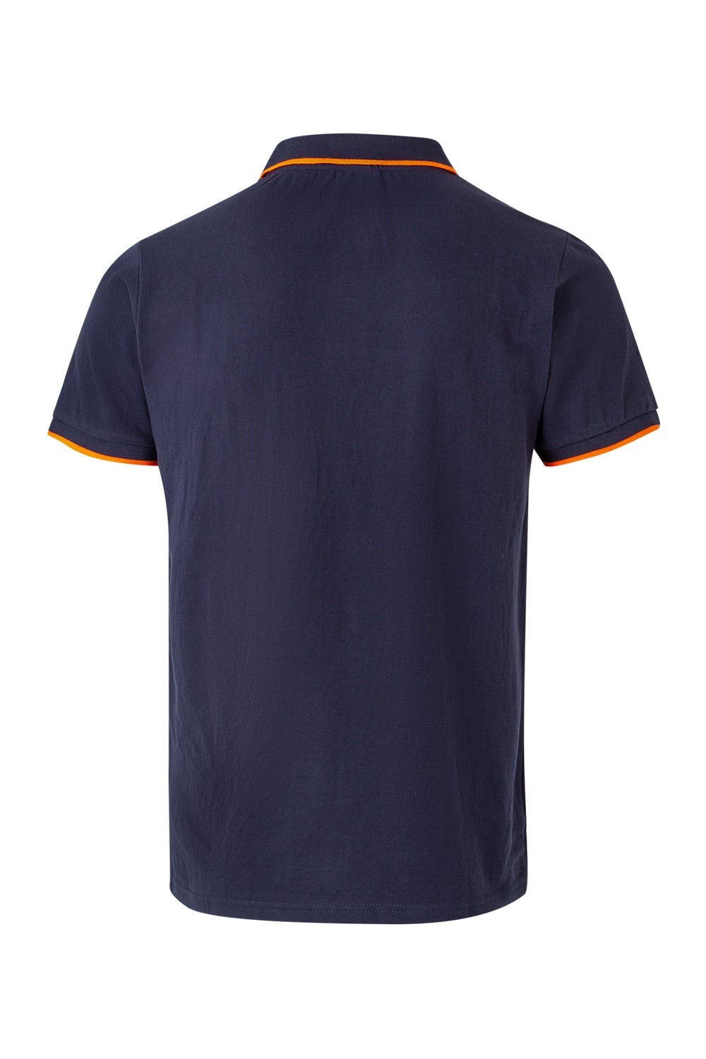 105505.POLO BICOLOR MC AZUL NAVY/NARANJA FLÚOR 2XL