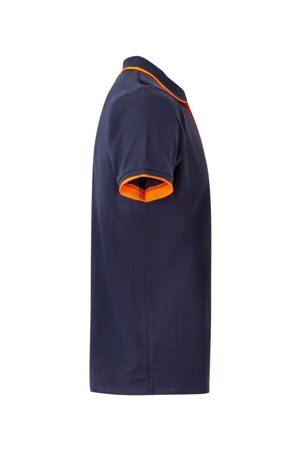 105505.POLO BICOLOR MC AZUL NAVY/NARANJA FLÚOR 2XL