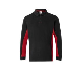 105514.POLO BICOLOR ML NEGRO/ROJO 3XL