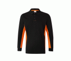 105514.POLO BICOLOR ML NEGRO/NARANJA 2XL