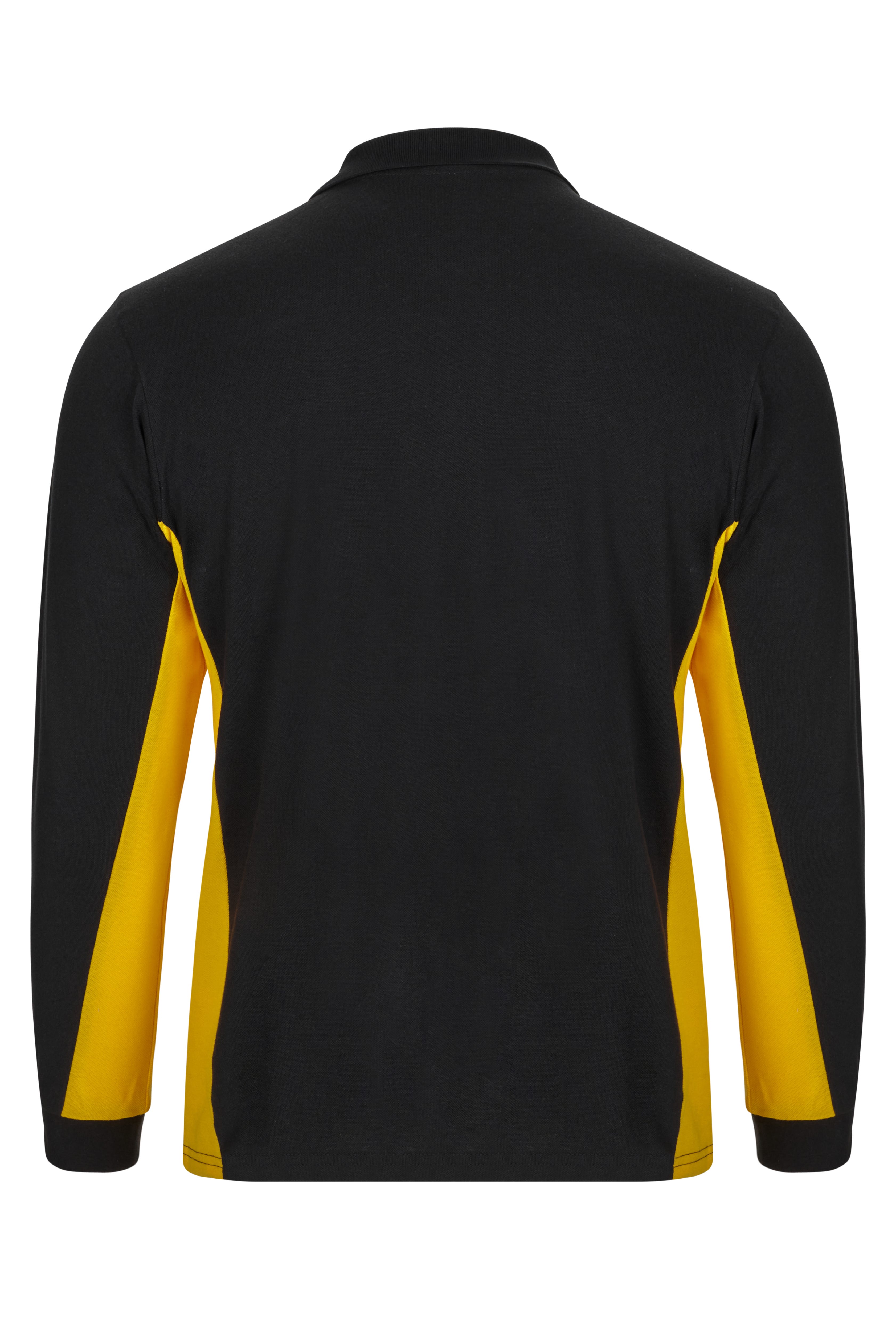 105514.POLO BICOLOR ML NEGRO/AMARILLO XS