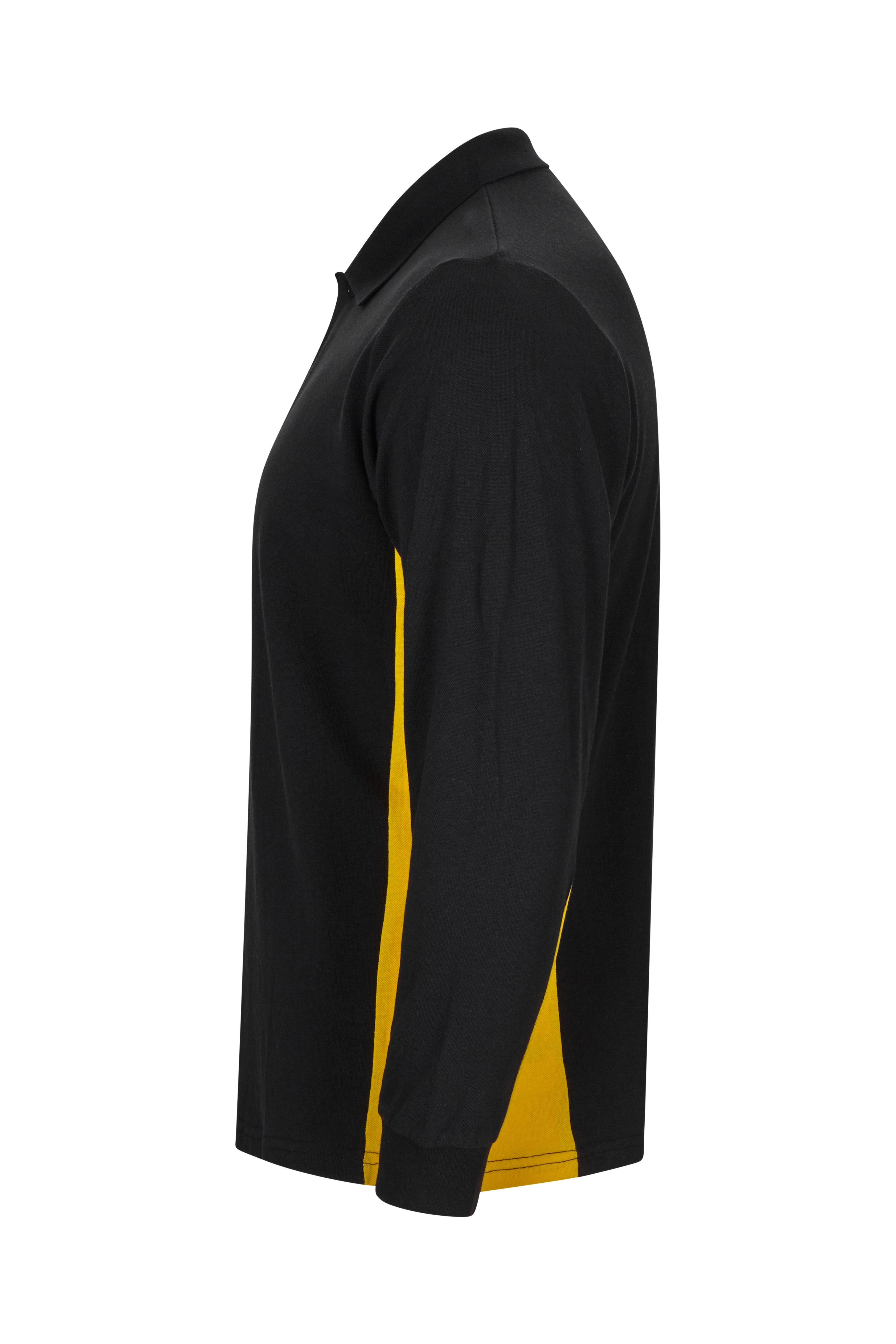 105514.POLO BICOLOR ML NEGRO/AMARILLO XS