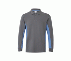 105514.POLO BICOLOR ML GRIS/CELESTE 2XL
