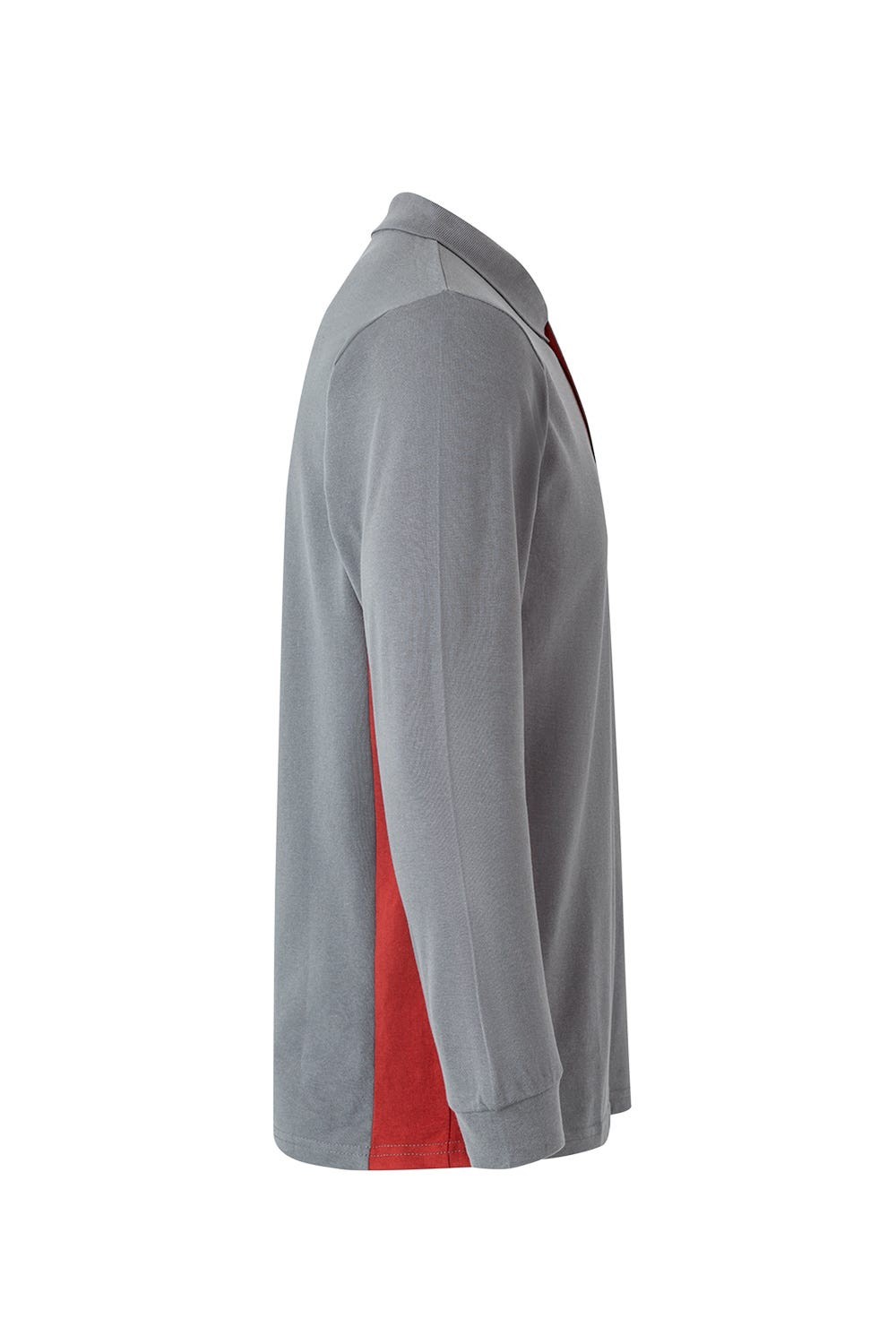 105514.POLO BICOLOR ML GRIS/ROJO 2XL