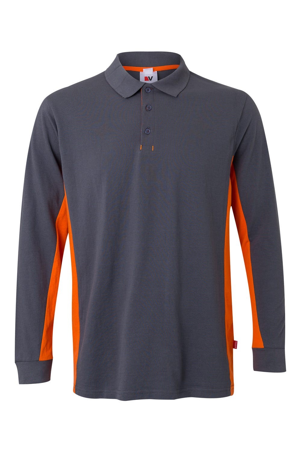 105514.POLO BICOLOR ML GRIS/NARANJA 2XL