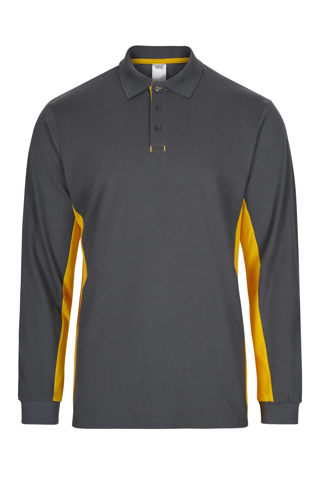 105514.POLO BICOLOR ML GRIS/AMARILLO XS