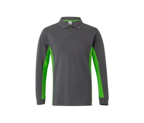 105514.POLO BICOLOR ML GRIS/VERDE LIMA L