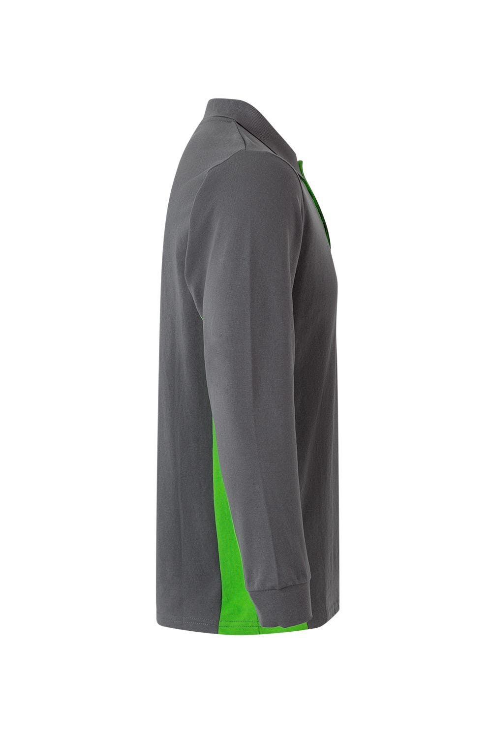 105514.POLO BICOLOR ML GRIS/VERDE LIMA 2XL