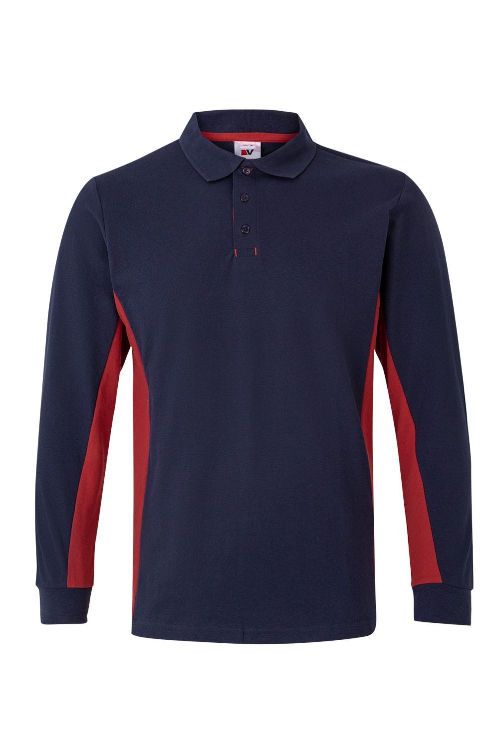 105514.POLO BICOLOR ML AZUL NAVY/ROJO 2XL