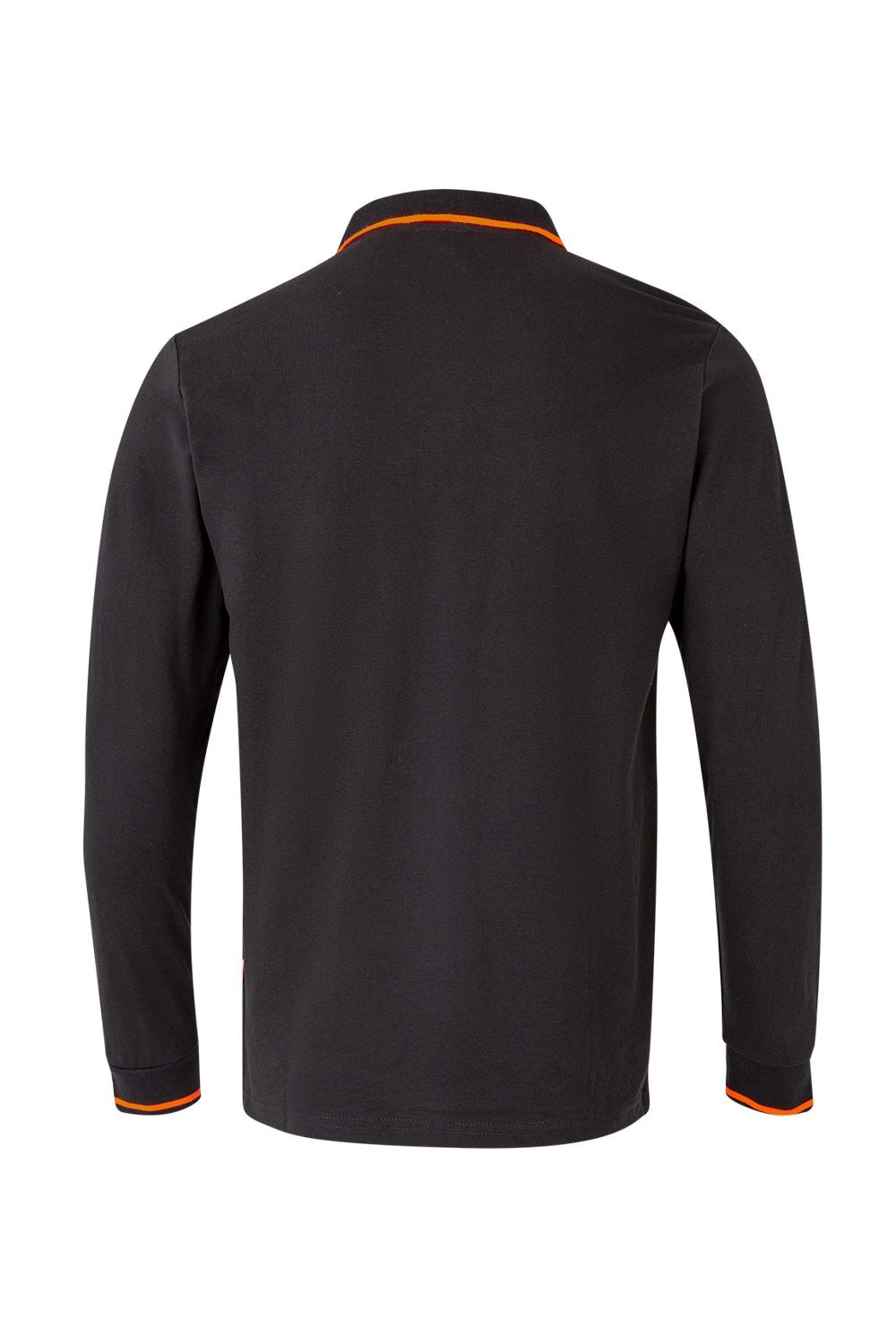 105515.POLO BICOLOR ML NEGRO/NARANJA FLÚOR 2XL