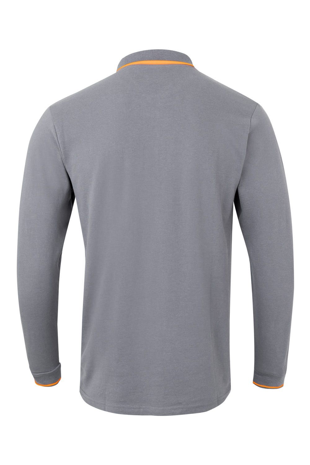 105515.POLO BICOLOR ML GRIS/NARANJA FLÚOR 2XL