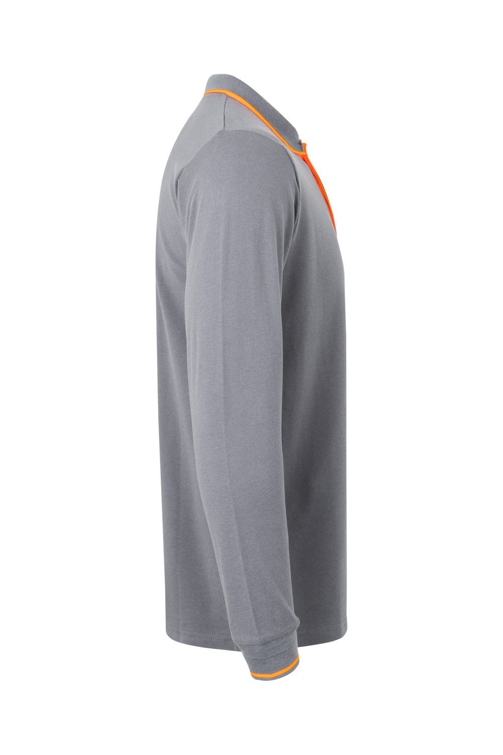105515.POLO BICOLOR ML GRIS/NARANJA FLÚOR 2XL