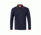 105515.POLO BICOLOR ML AZUL NAVY/NARANJA FLÚOR 2XL