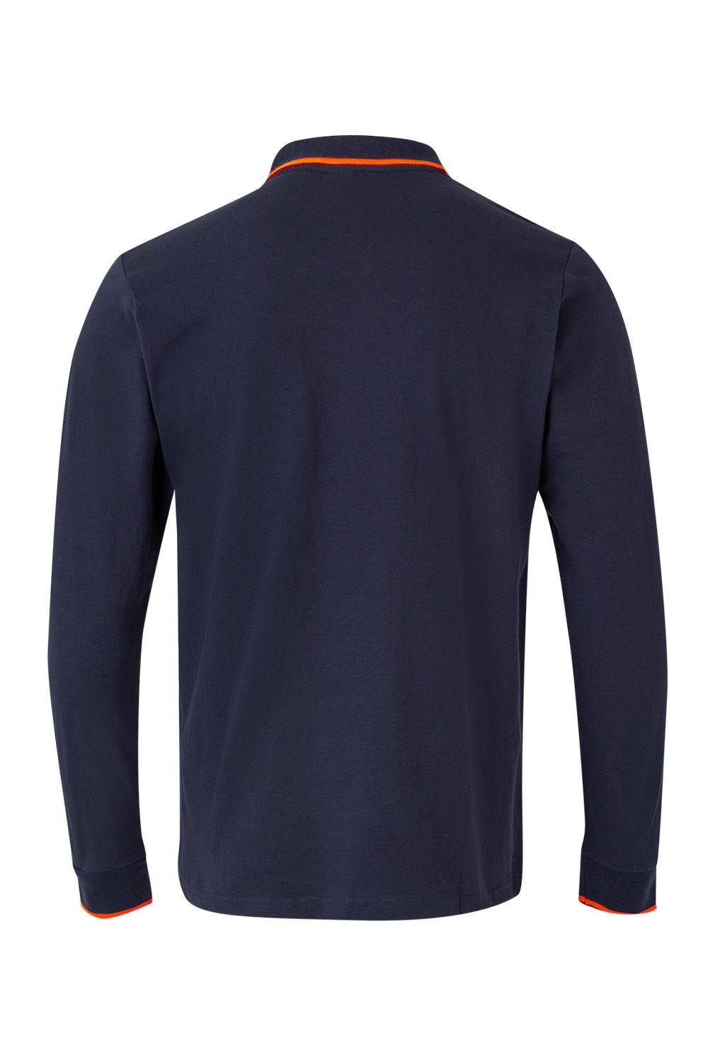 105515.POLO BICOLOR ML AZUL NAVY/NARANJA FLÚOR 2XL