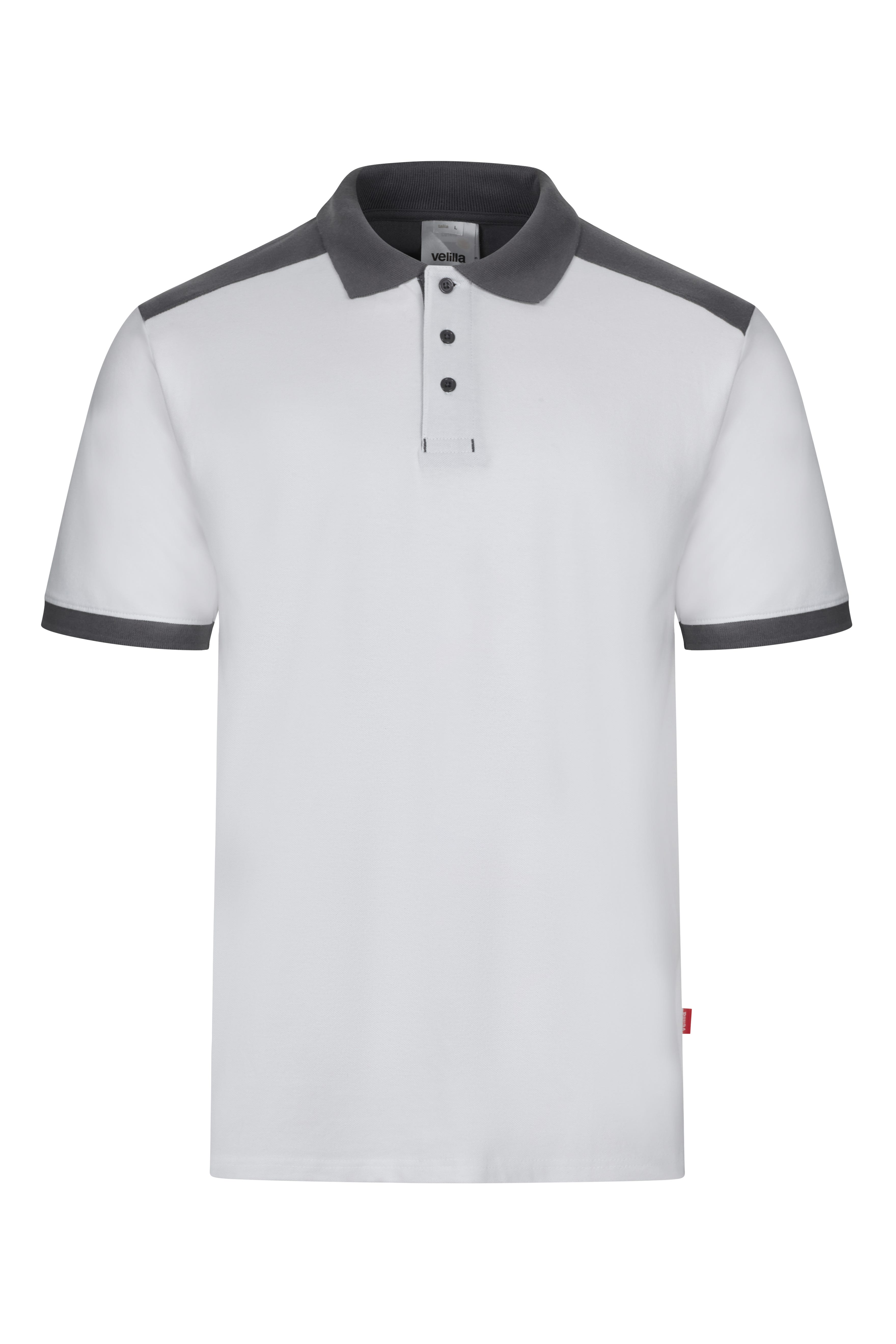 105519S.POLO STRETCH BICOLOR MC BLANCO/GRIS XS