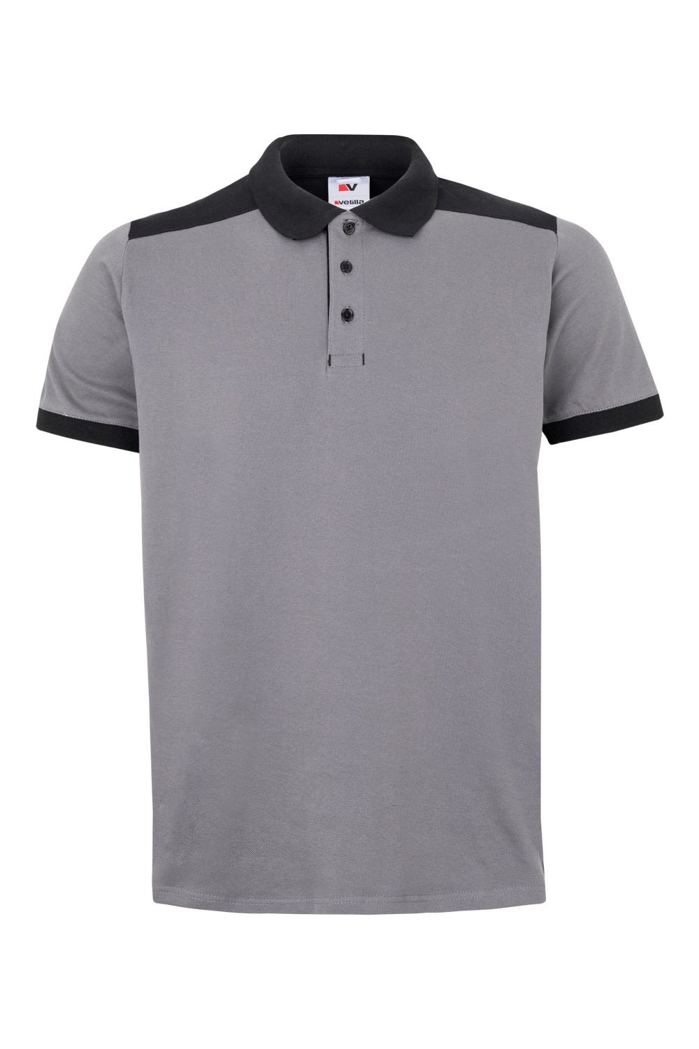 105519S.POLO STRETCH BICOLOR MC GRIS/NEGRO 2XL