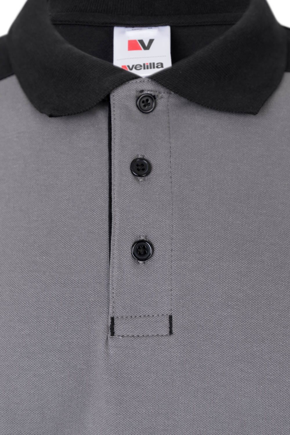 105519S.POLO STRETCH BICOLOR MC GRIS/NEGRO 2XL