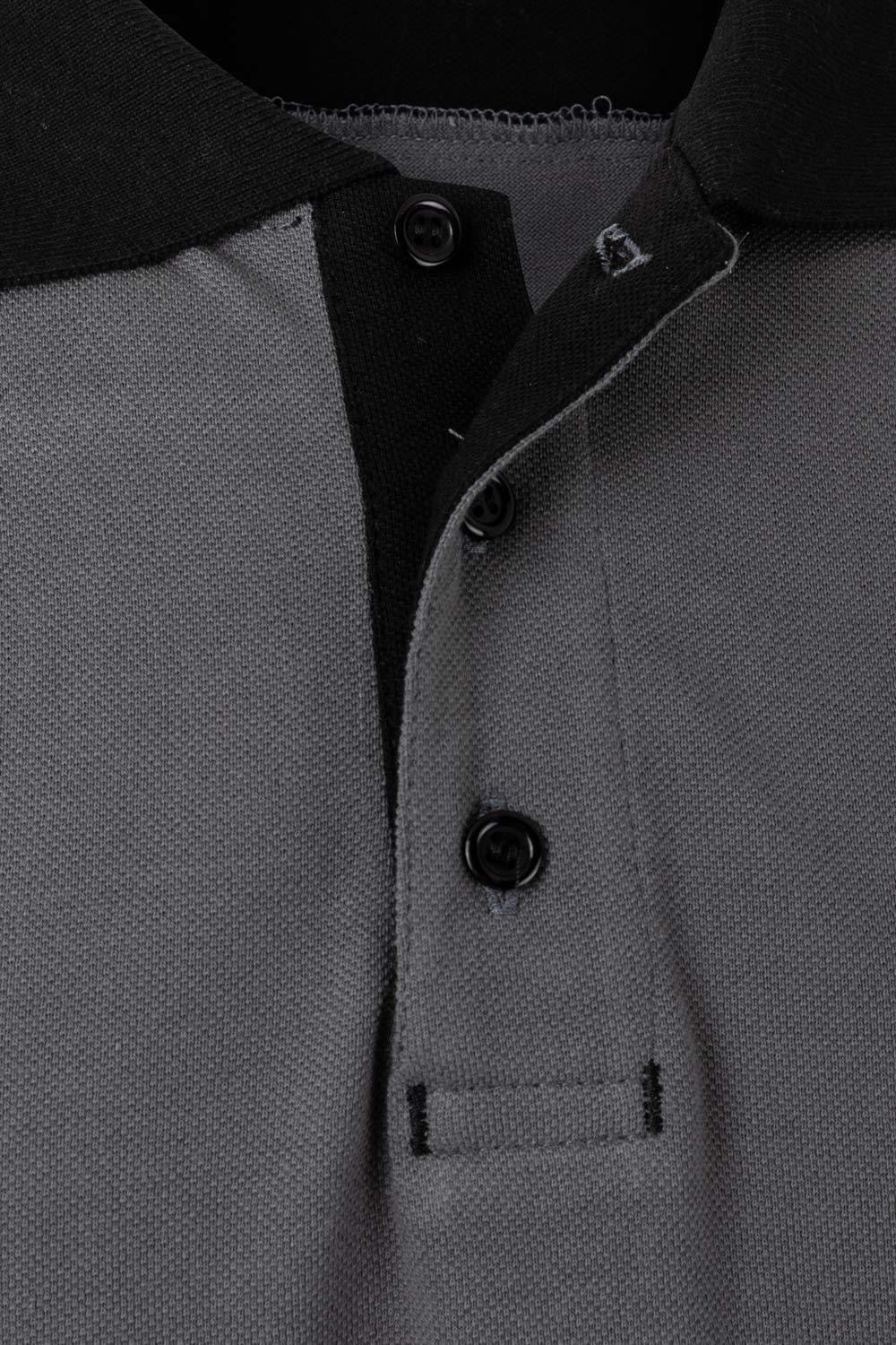 105519S.POLO STRETCH BICOLOR MC GRIS/NEGRO 2XL