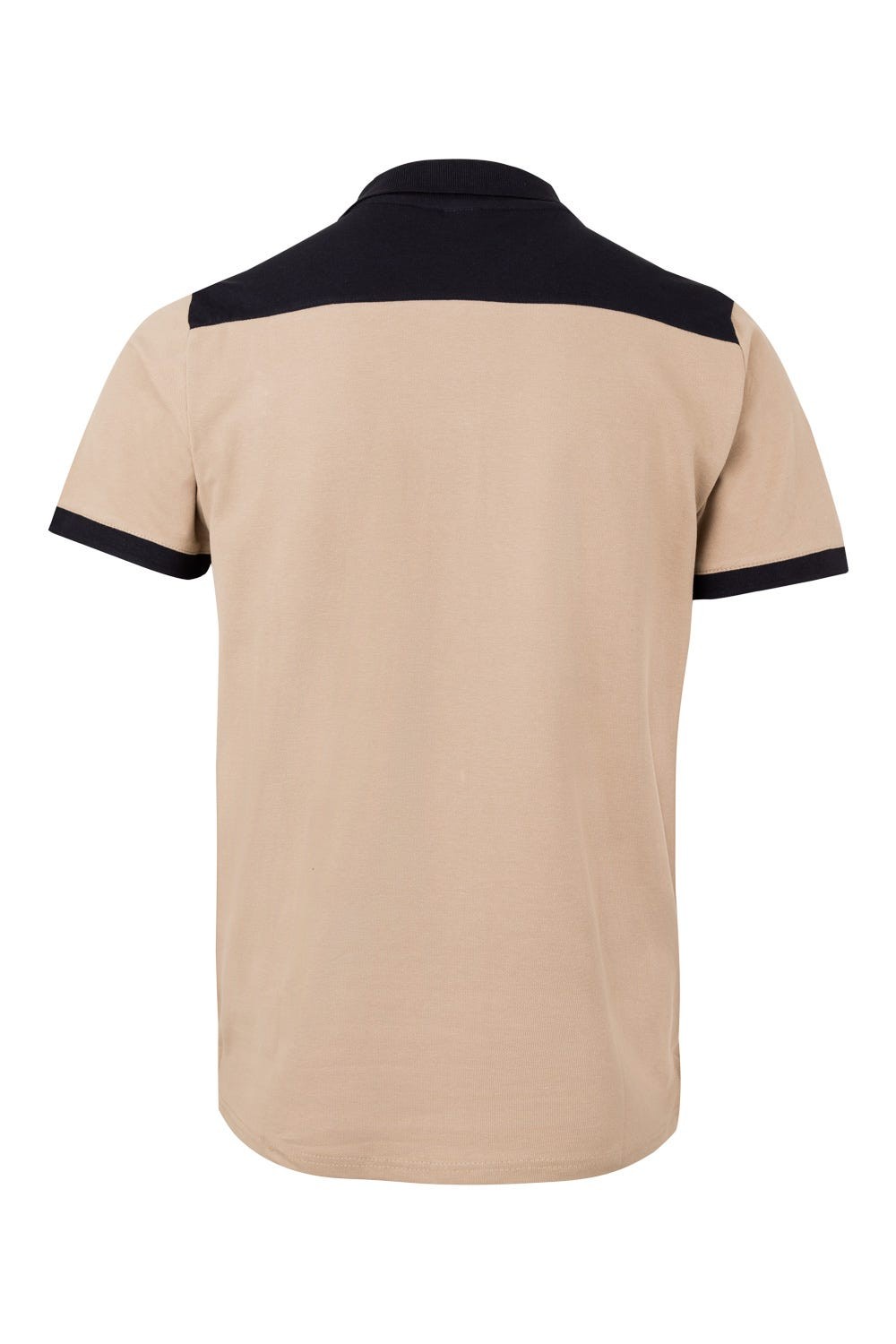 105519S.POLO STRETCH BICOLOR MC BEIGE ARENA/NEGRO 2XL