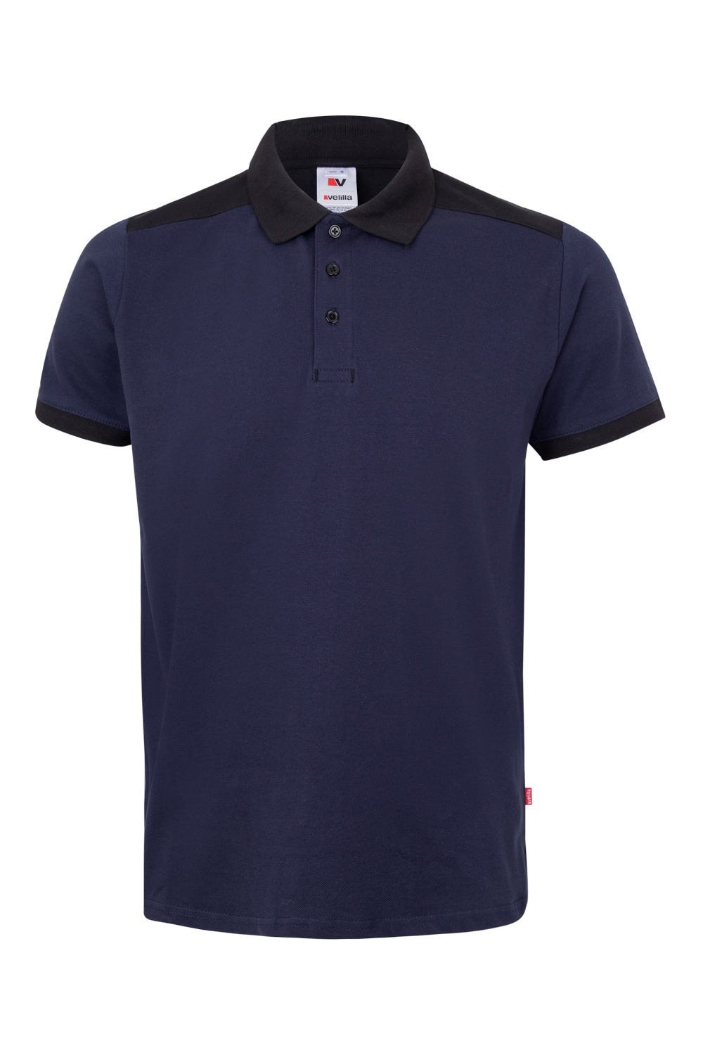 105519S.POLO STRETCH BICOLOR MC AZUL NAVY/NEGRO 2XL