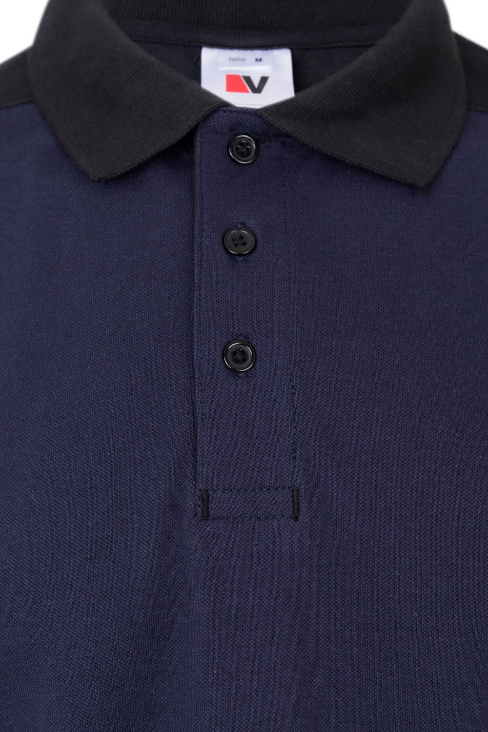 105519S.POLO STRETCH BICOLOR MC AZUL NAVY/NEGRO 2XL