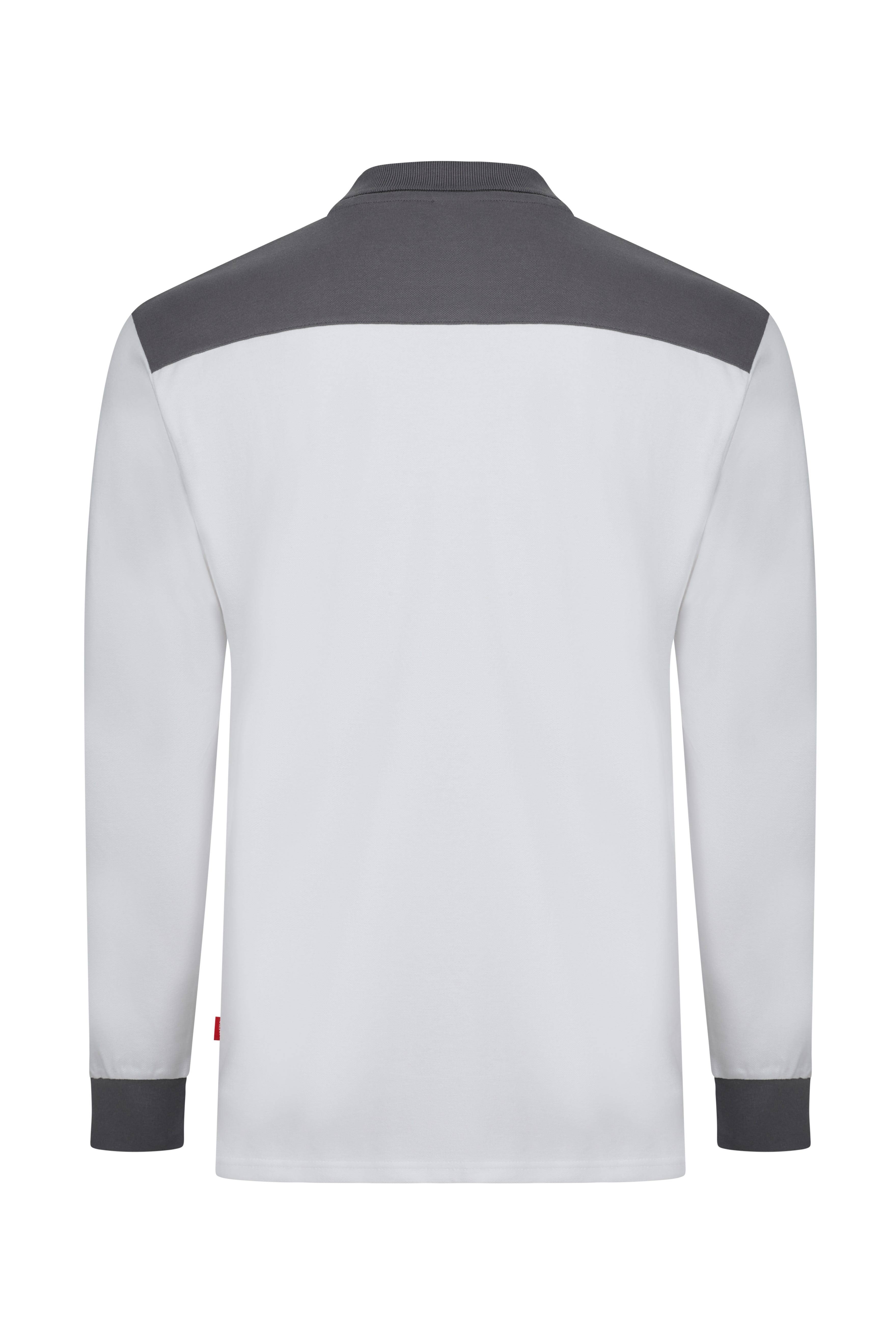 105529S.POLO STRETCH BICOLOR ML BLANCO/GRIS XS