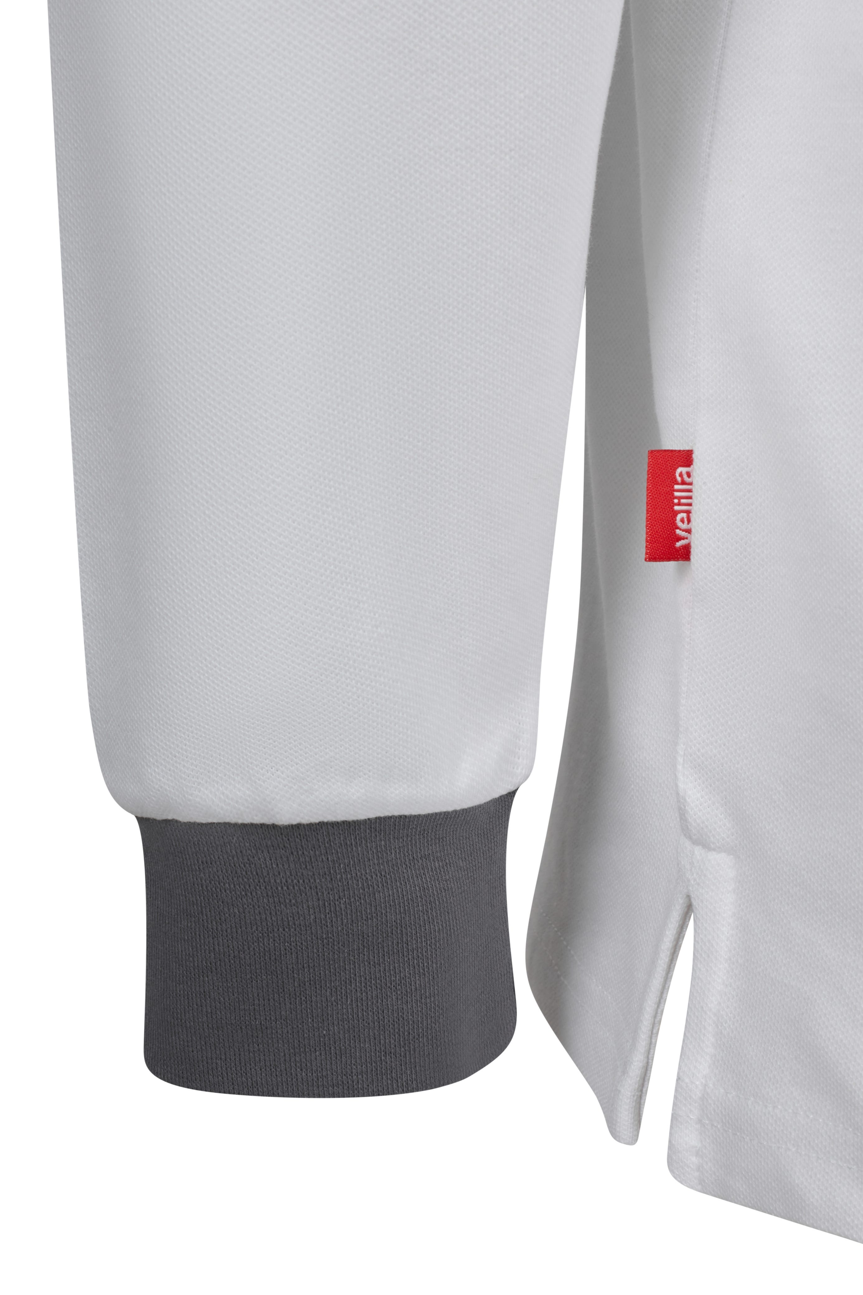 105529S.POLO STRETCH BICOLOR ML BLANCO/GRIS XS