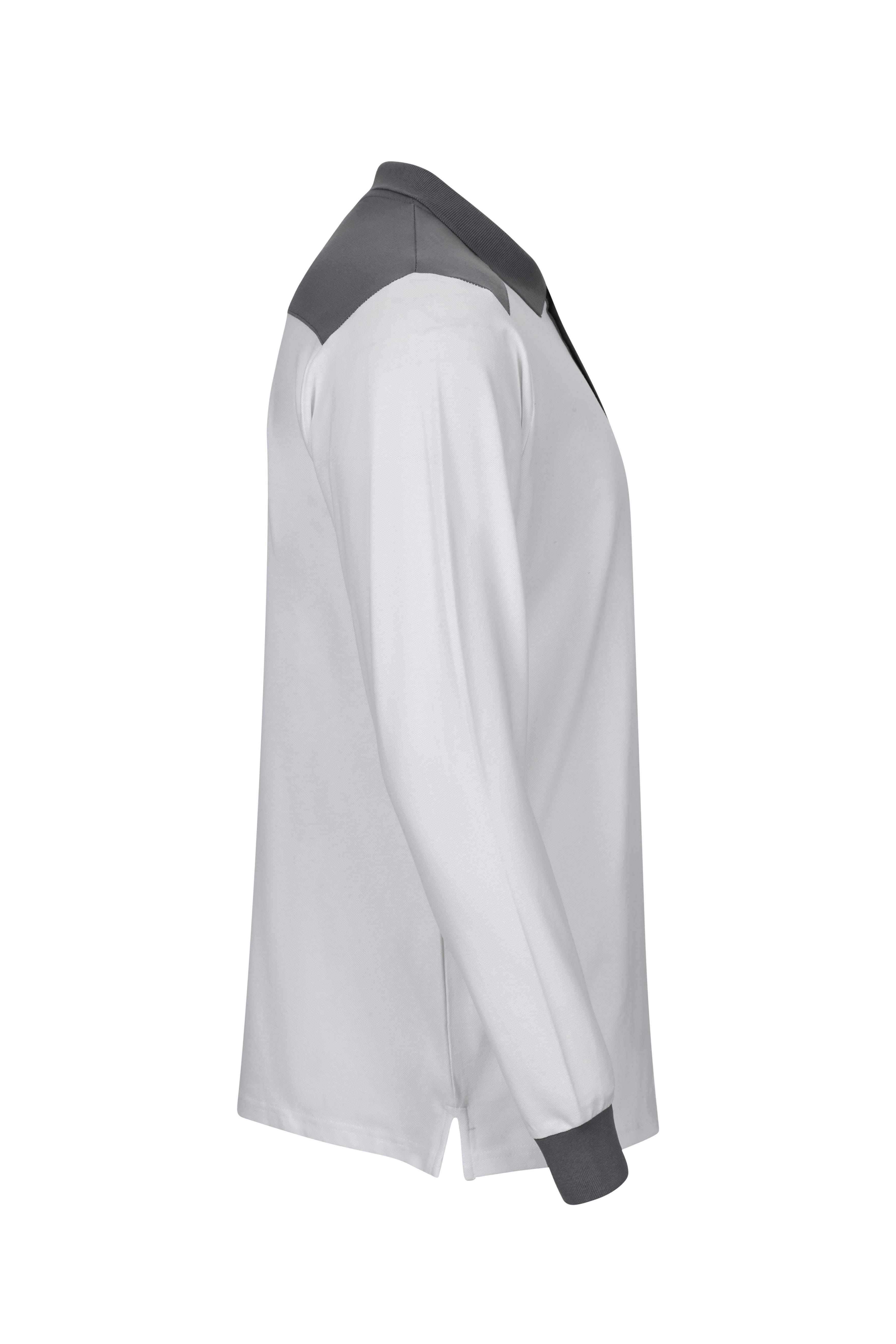 105529S.POLO STRETCH BICOLOR ML BLANCO/GRIS XS