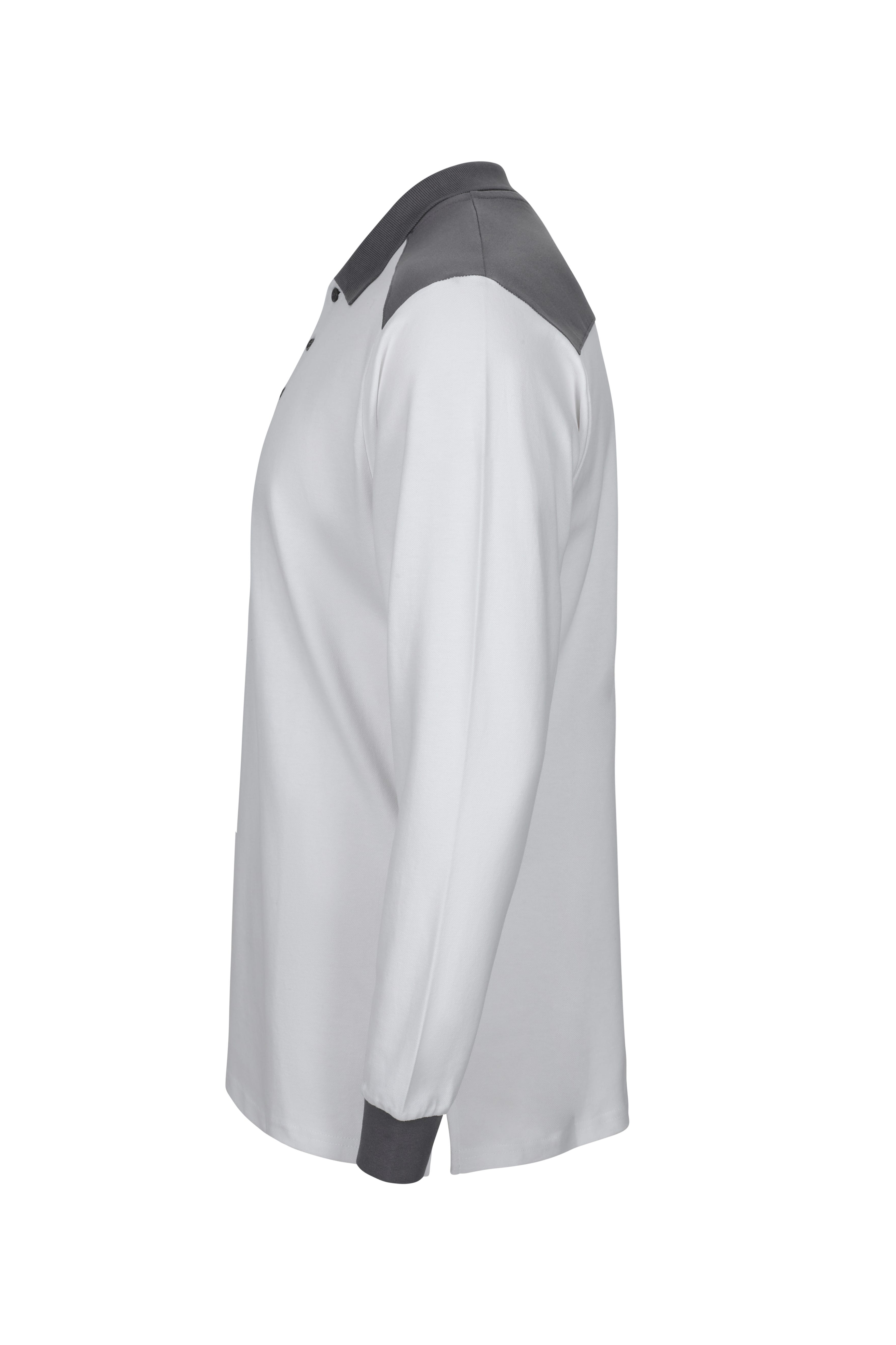 105529S.POLO STRETCH BICOLOR ML BLANCO/GRIS XS
