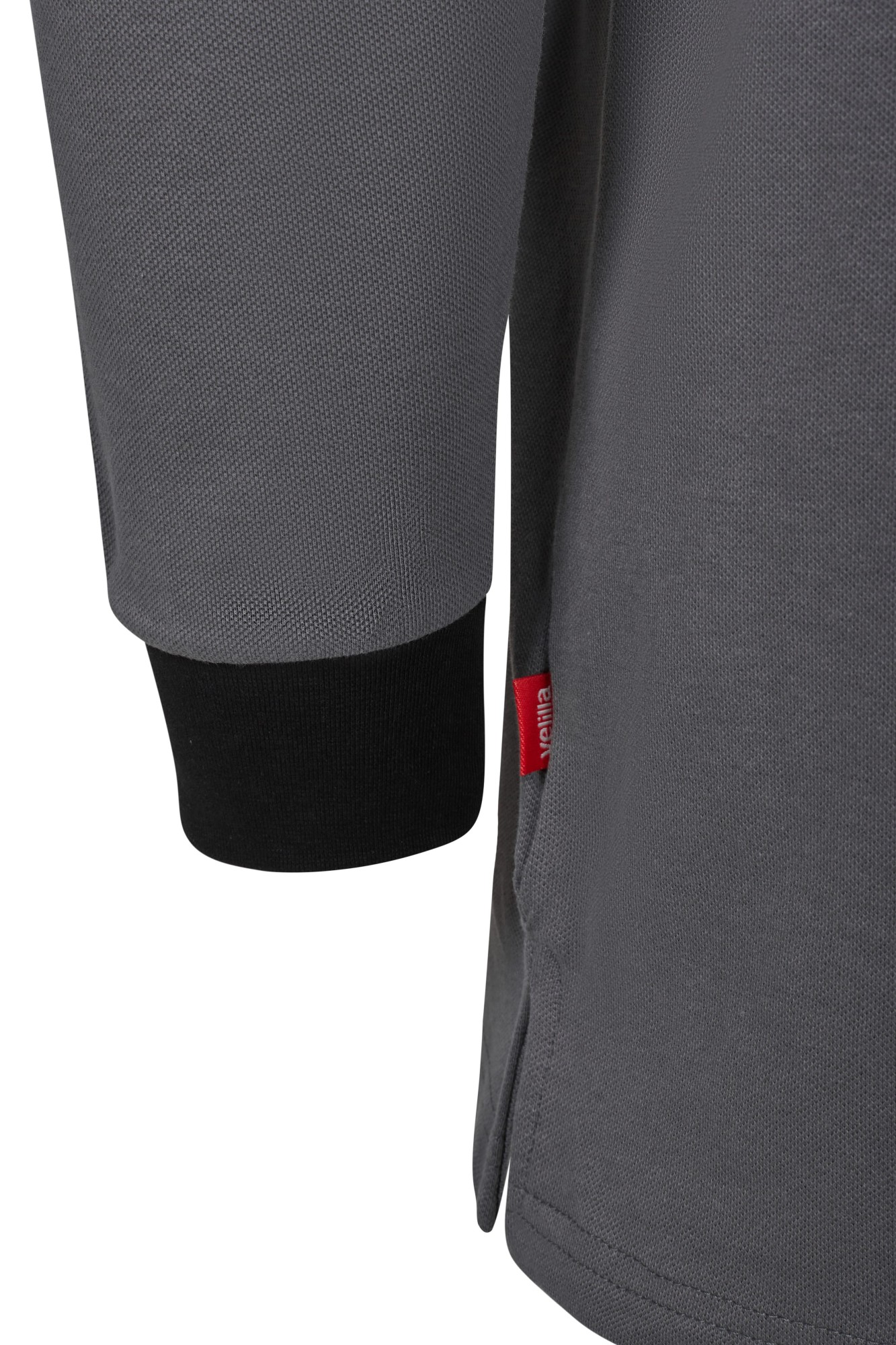 105529S.POLO STRETCH BICOLOR ML GRIS/NEGRO XS