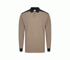 105529S.POLO STRETCH BICOLOR ML BEIGE ARENA/NEGRO XS