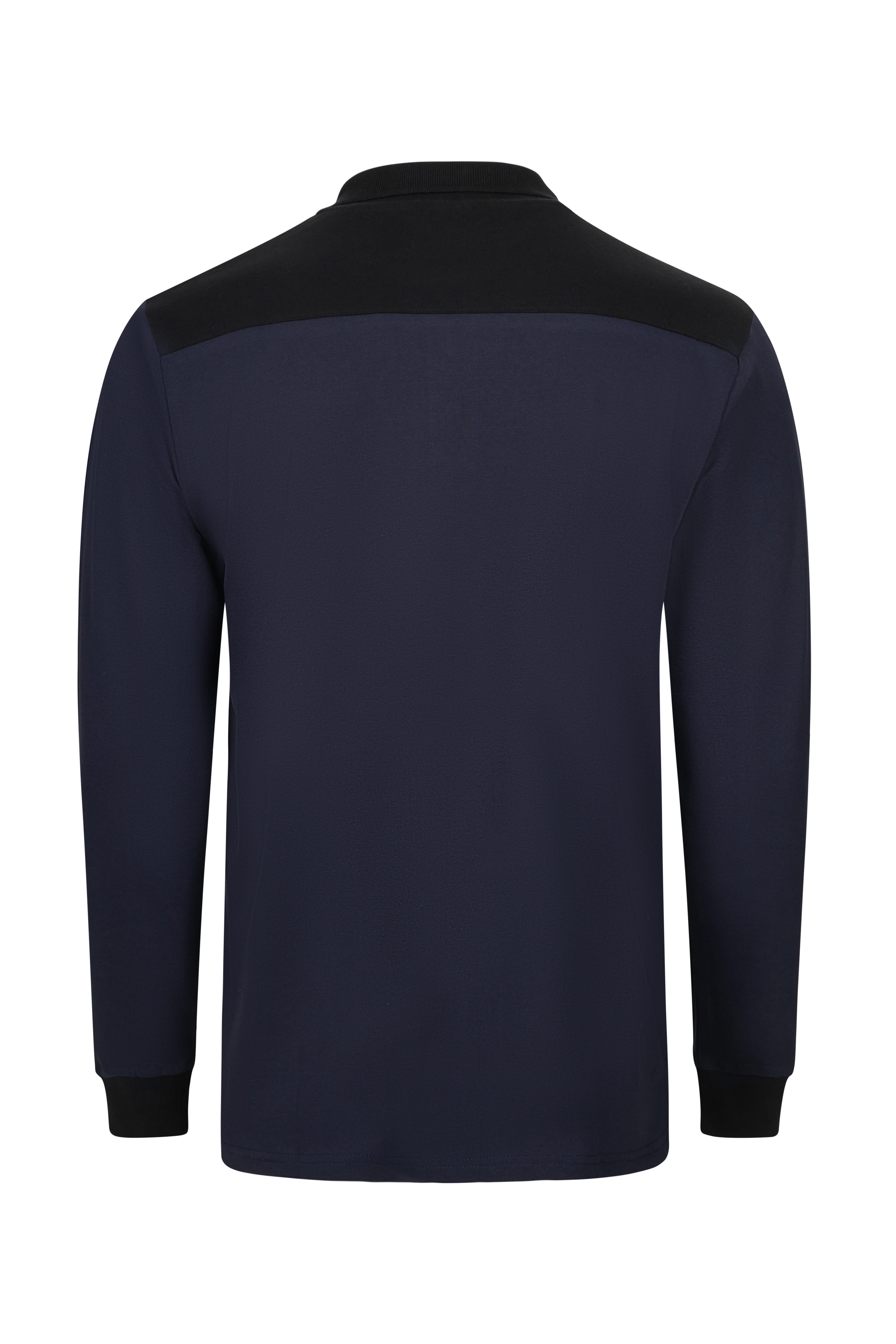 105529S.POLO STRETCH BICOLOR ML AZUL NAVY/NEGRO XS