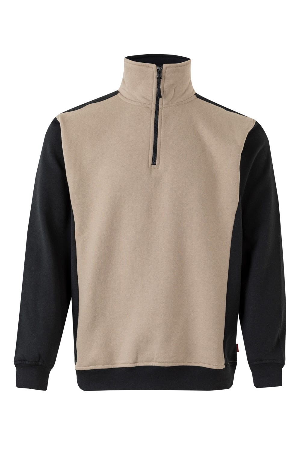 105703.SUDADERA BICOLOR CREMALLERA BEIGE ARENA/NEGRO 2XL