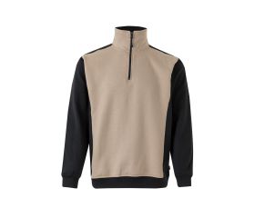 105703.SUDADERA BICOLOR CREMALLERA BEIGE ARENA/NEGRO 2XL