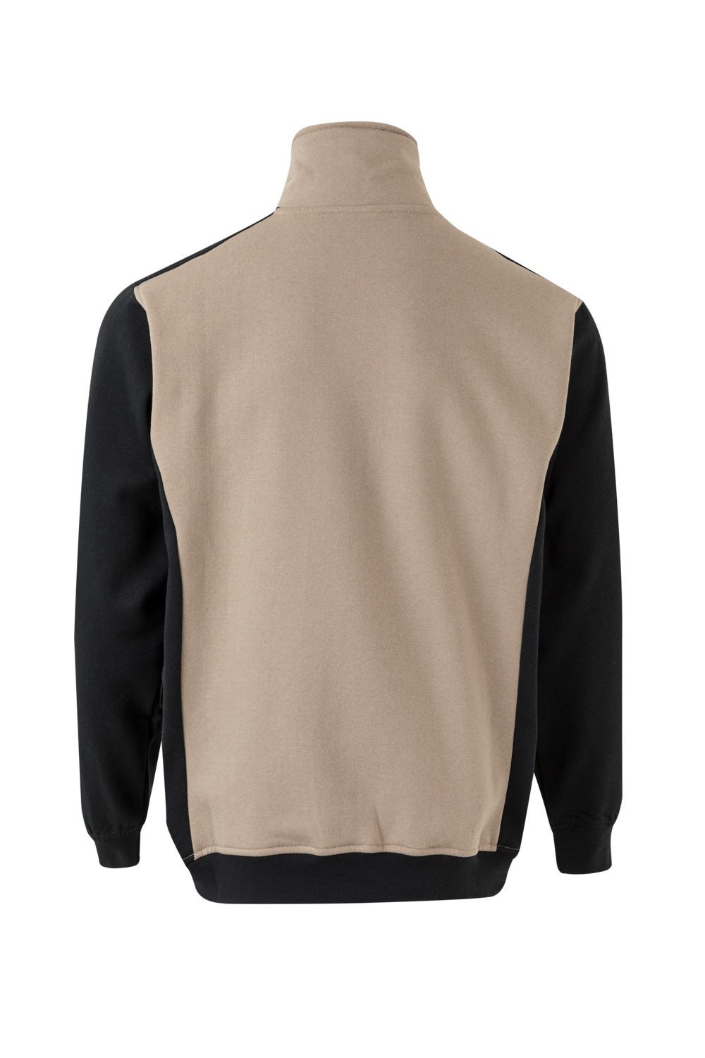 105703.SUDADERA BICOLOR CREMALLERA BEIGE ARENA/NEGRO 2XL