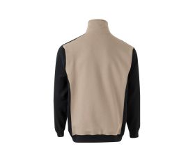 105703.SUDADERA BICOLOR CREMALLERA BEIGE ARENA/NEGRO 2XL