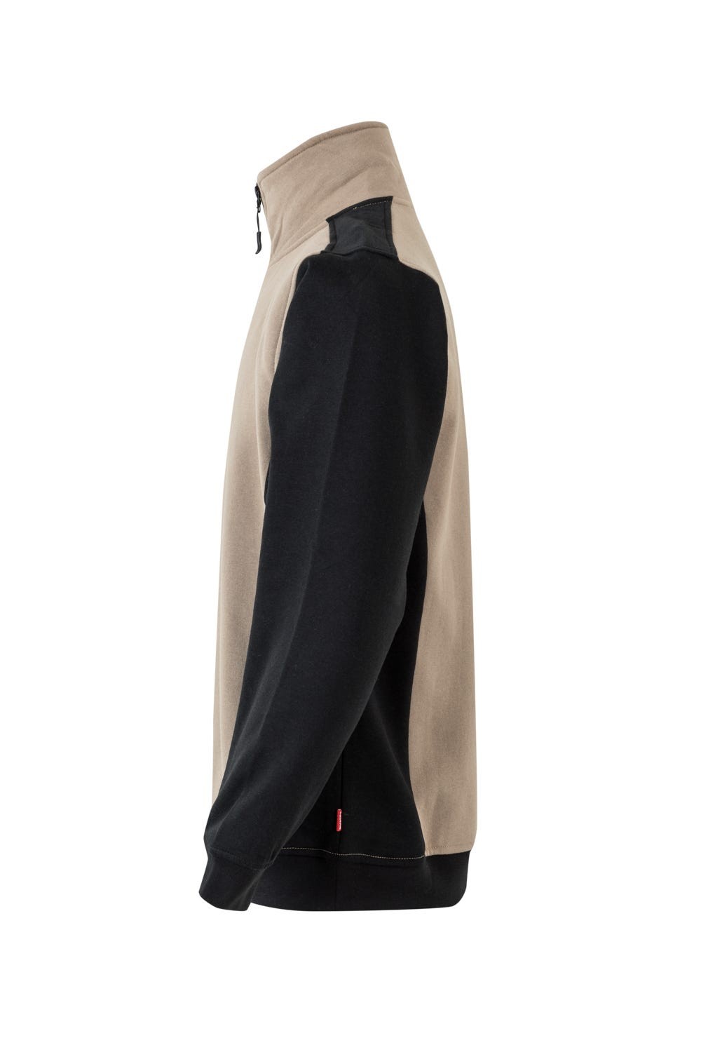 105703.SUDADERA BICOLOR CREMALLERA BEIGE ARENA/NEGRO 2XL