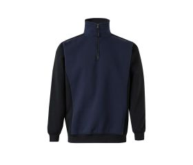 105703.SUDADERA BICOLOR CREMALLERA AZUL NAVY/NEGRO XL