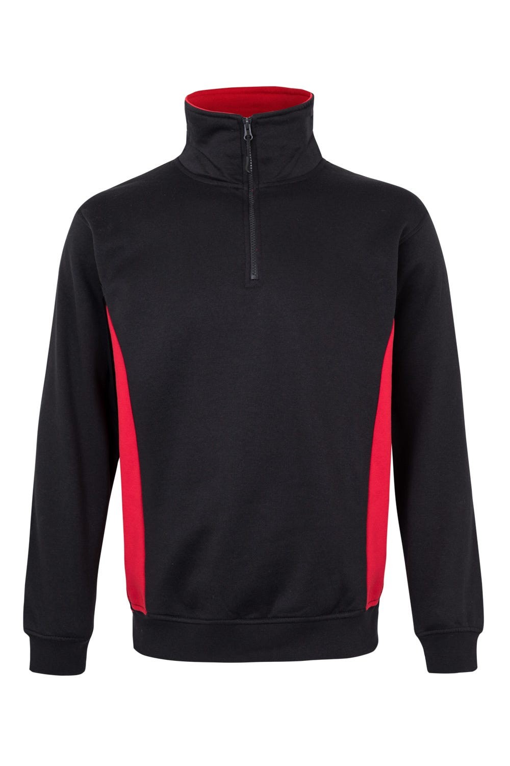105704.SUDADERA BICOLOR CREMALLERA NEGRO/ROJO 2XL