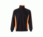 105704.SUDADERA BICOLOR CREMALLERA NEGRO/NARANJA 2XL