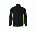105704.SUDADERA BICOLOR CREMALLERA NEGRO/VERDE LIMA 2XL