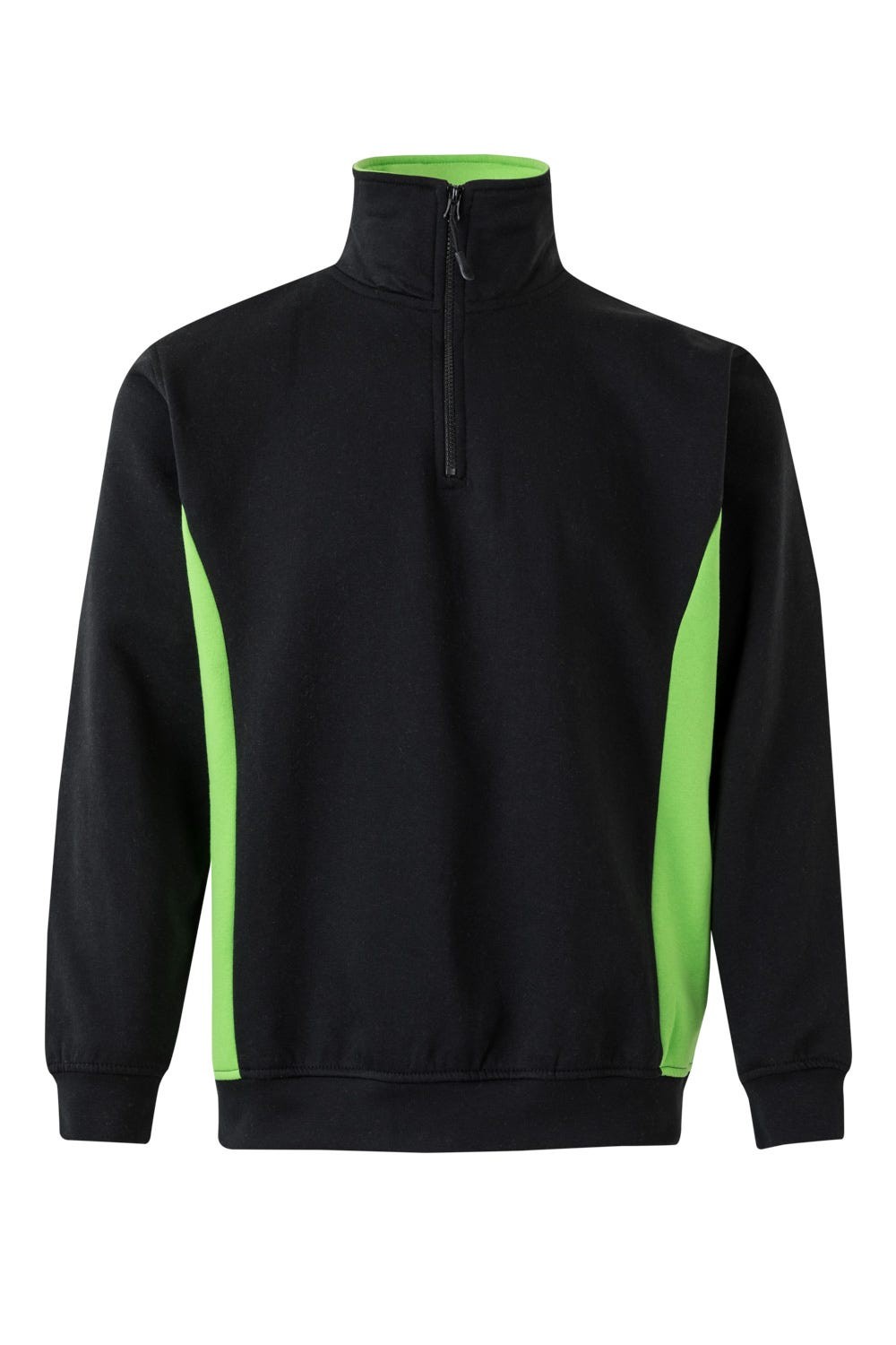 105704.SUDADERA BICOLOR CREMALLERA NEGRO/VERDE LIMA 2XL