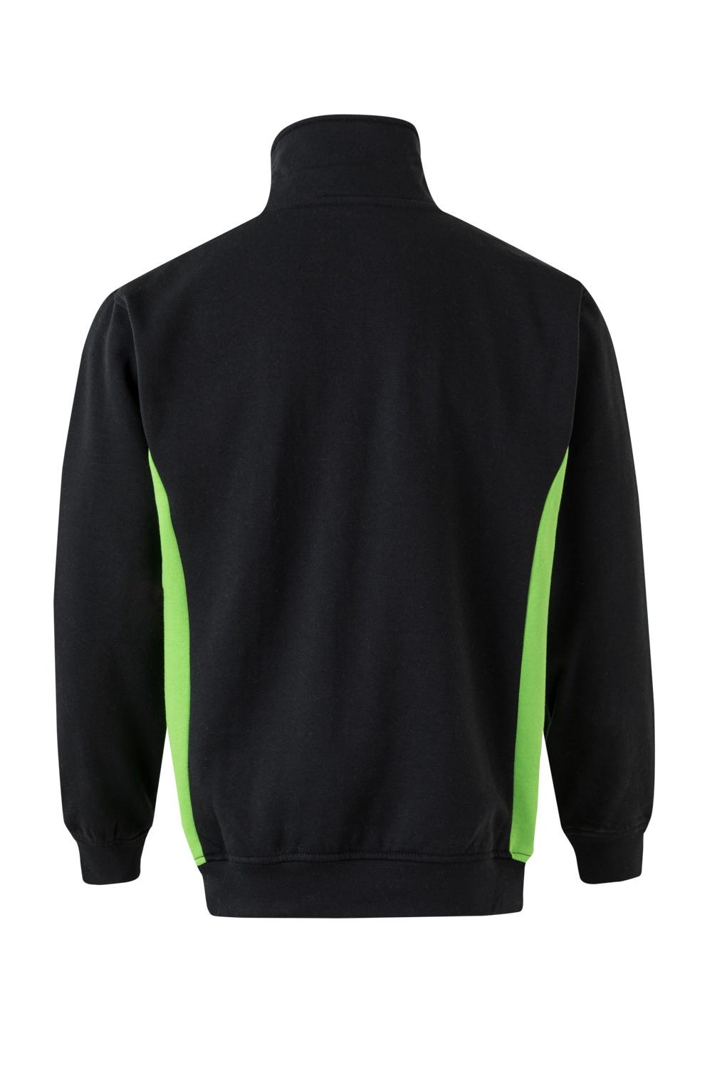 105704.SUDADERA BICOLOR CREMALLERA NEGRO/VERDE LIMA 2XL
