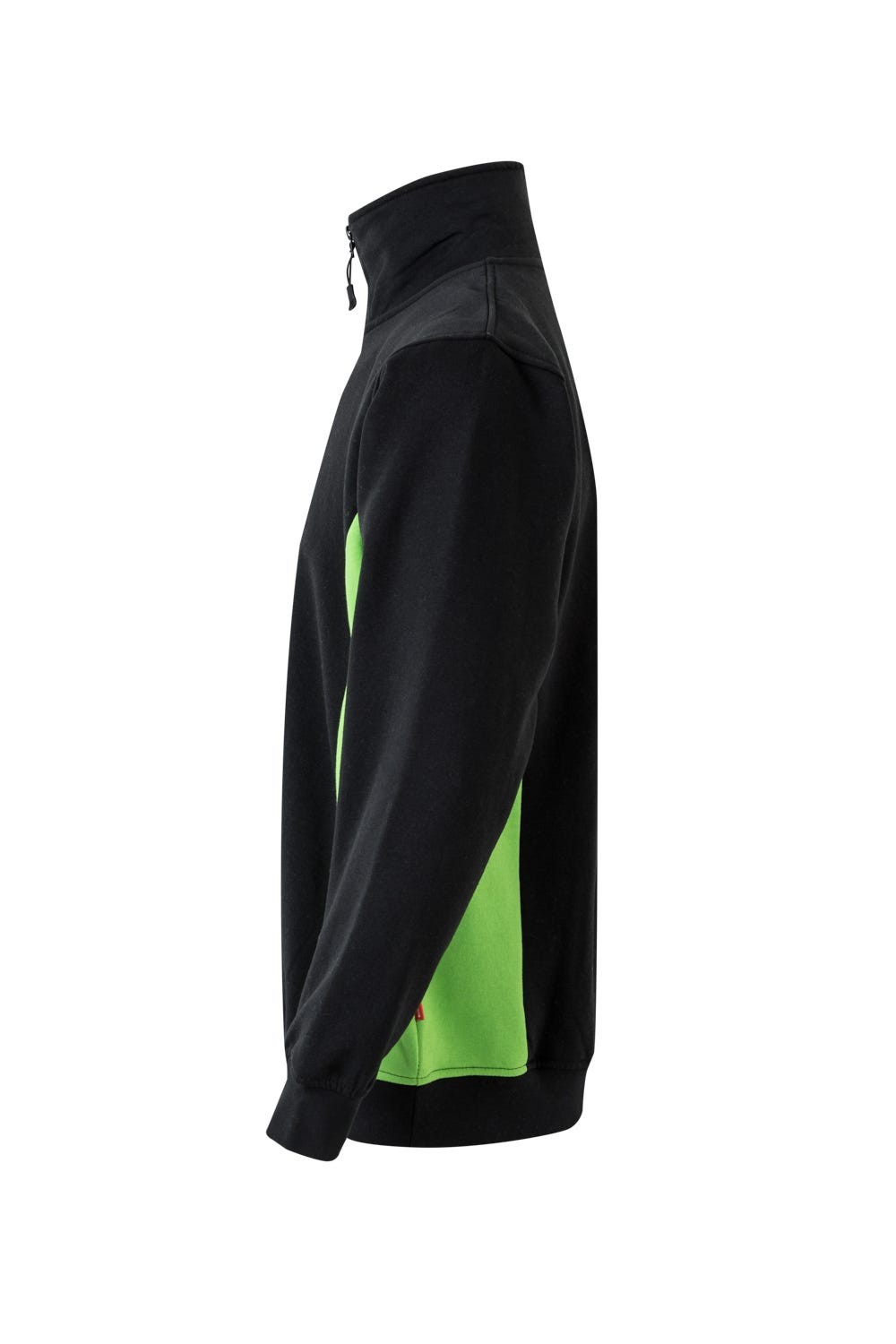 105704.SUDADERA BICOLOR CREMALLERA NEGRO/VERDE LIMA 2XL