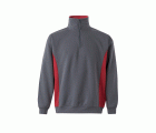 105704.SUDADERA BICOLOR CREMALLERA GRIS/ROJO 2XL